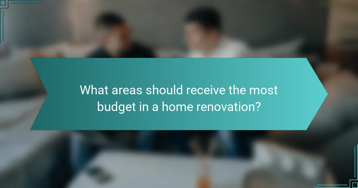 What areas should receive the most budget in a home renovation?