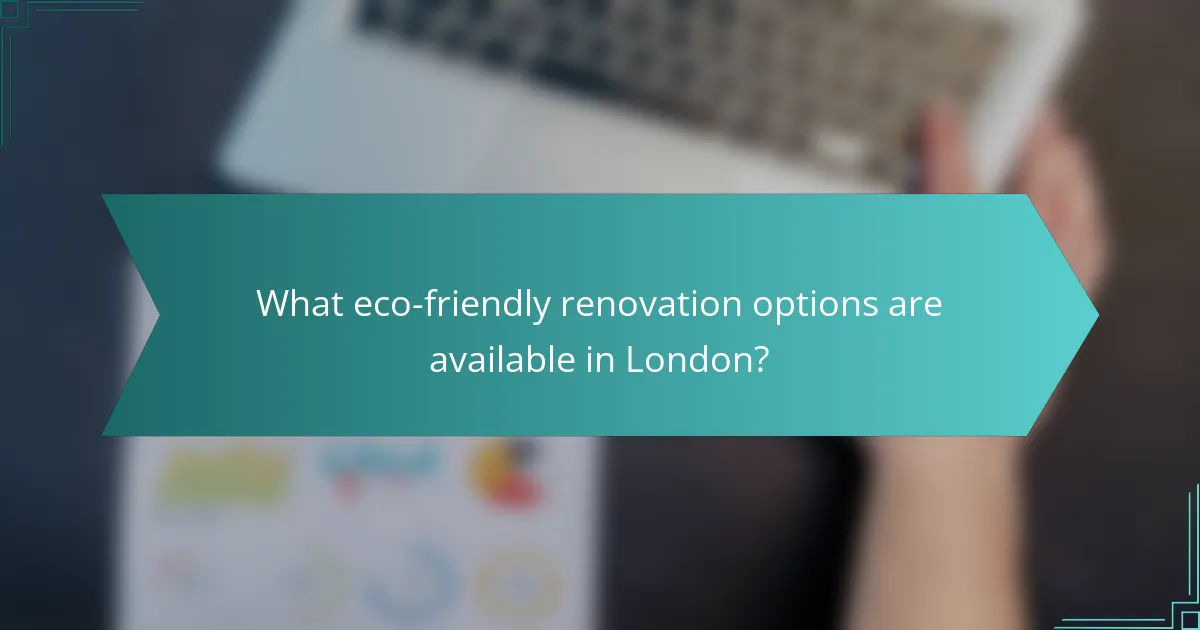 What eco-friendly renovation options are available in London?